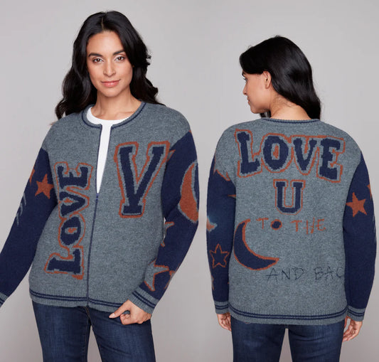 Carré Noir - Varsity Style Zip Cardigan