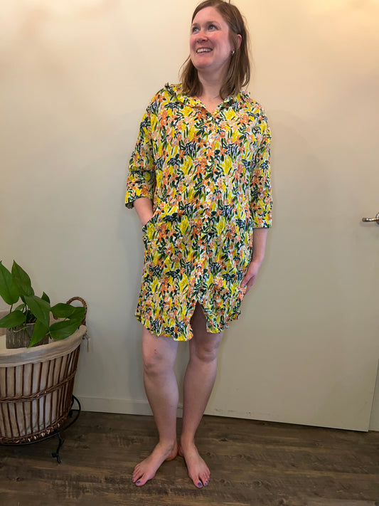 Dress Addict - Yellow Floral Tunic Dress