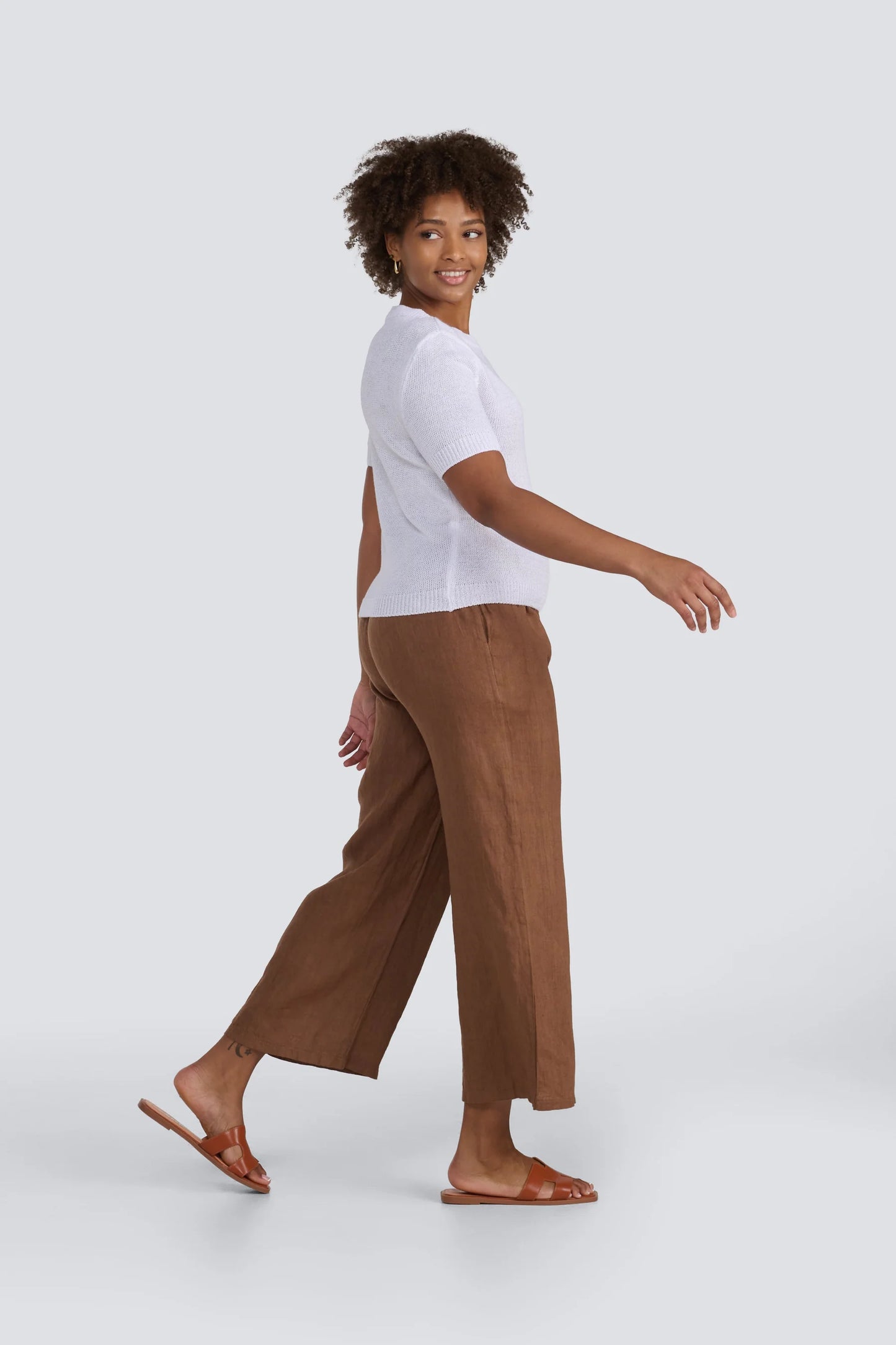 Jessica Laura – Wide Leg Linen Drawstring Pant