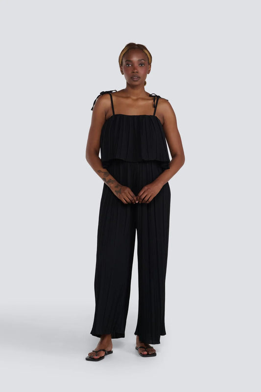 Jessica Laura – Pleated Overlay Jumpsuit