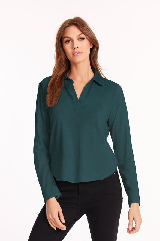 Mododoc - Long Sleeve Easy Polo Tee