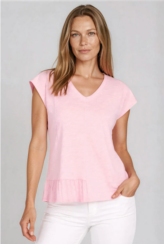 Mododoc – Dolman Mix Media Tee, Rosewater
