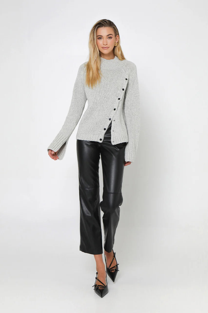 Madison the Label - Annalise Knit Sweater in Light Grey