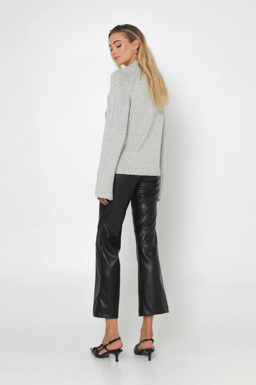 Madison the Label - Annalise Knit Sweater in Light Grey