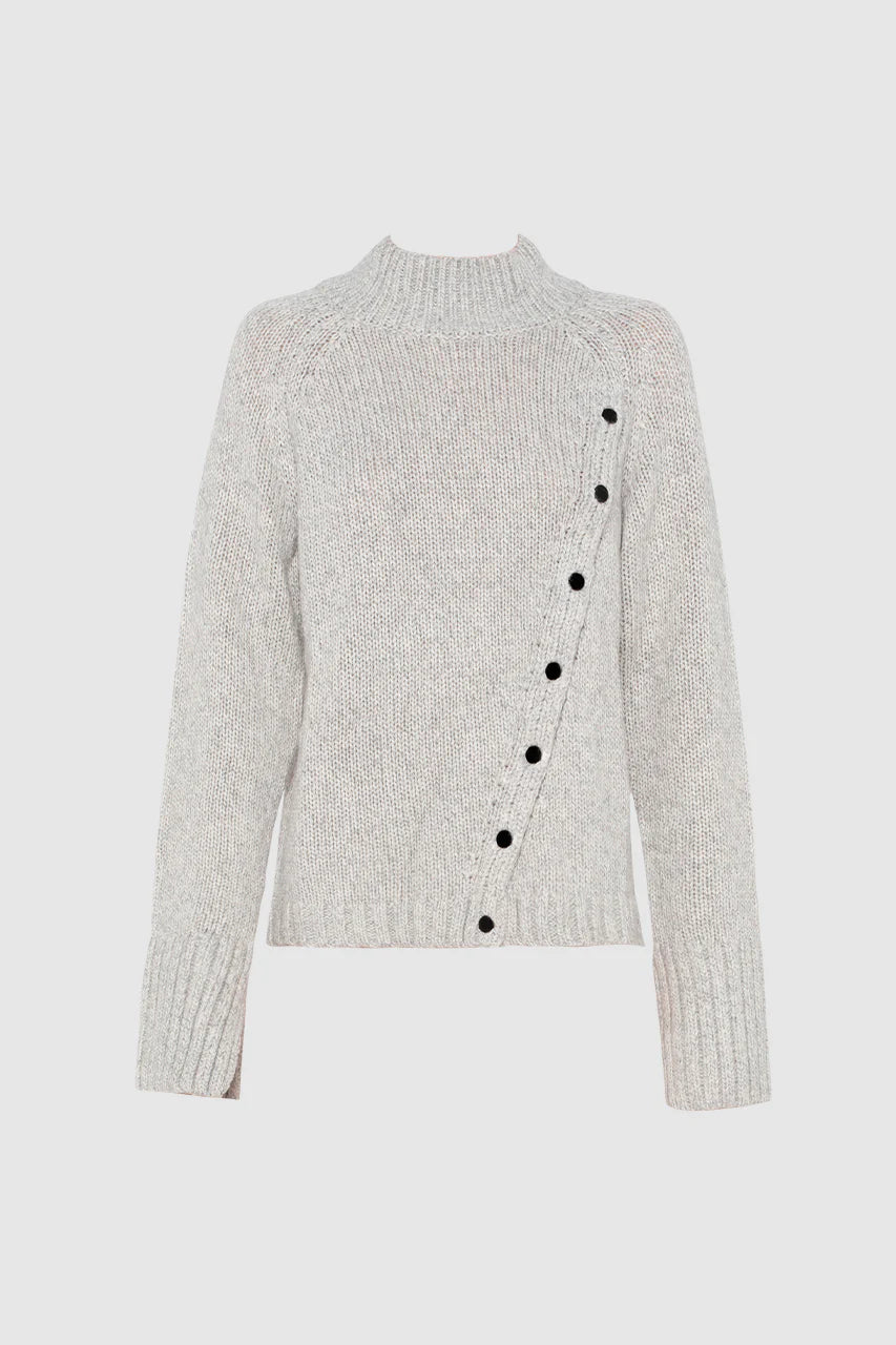 Madison the Label - Annalise Knit Sweater in Light Grey