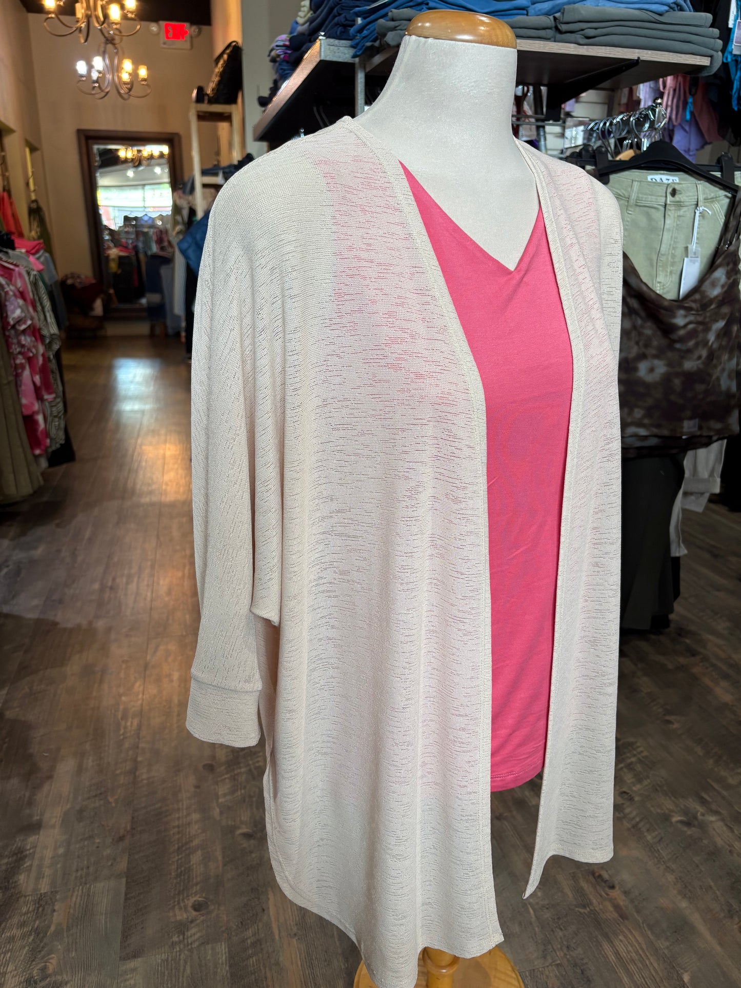 Bali – Half Sleeve Cardigan (Beige) - Gayle's Fashions