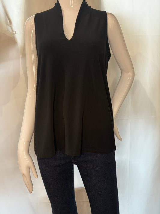 Front view of the v-neck sleeveless tank top from Michael Tyler.