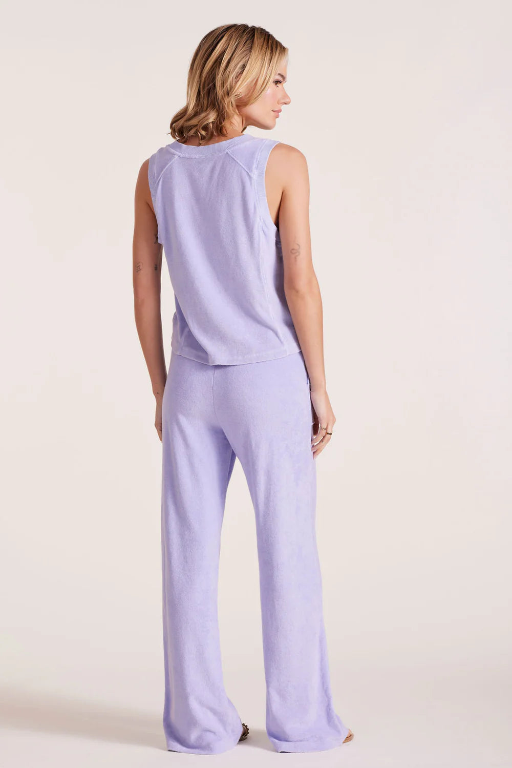 Bobi - Wide Leg Drawcord Pants in Light Lilac