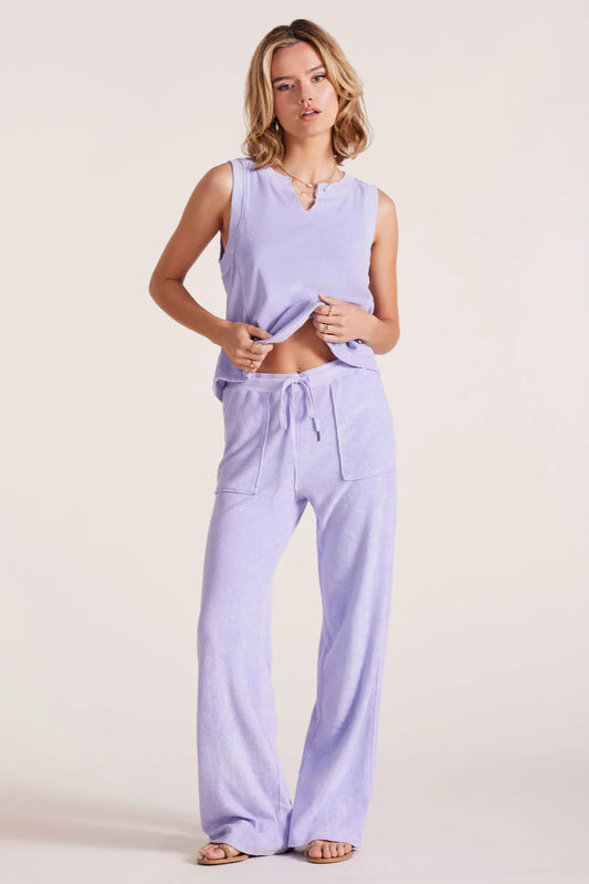Bobi - Wide Leg Drawcord Pants in Light Lilac