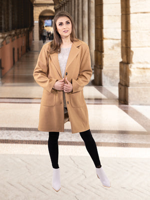 Cherishh – Button-Up Jacket with Pockets, Camel