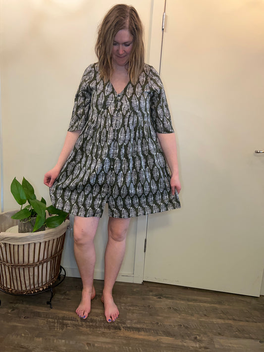 Dress Addict - Palm Khaki Dress