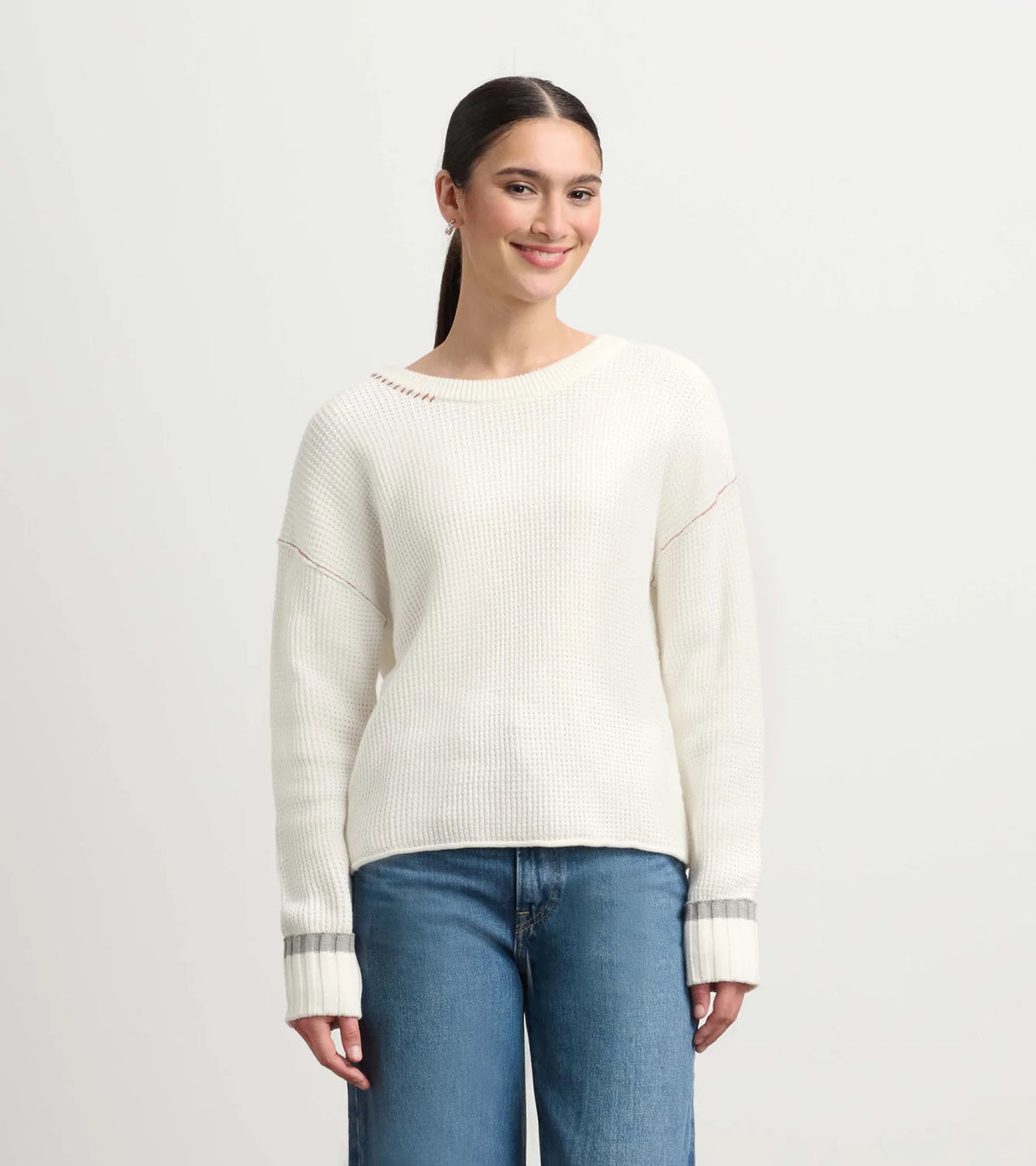 Hatley - Waffle Knit Sweater, Cream