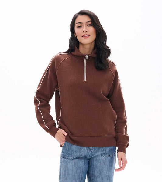 Hatley - 1/4 Zip Top, Fondue Fudge