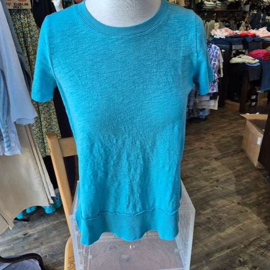 Mododoc – Short Sleeve Crewneck Swing Tee with Rib Detail (Mermaids Tale)