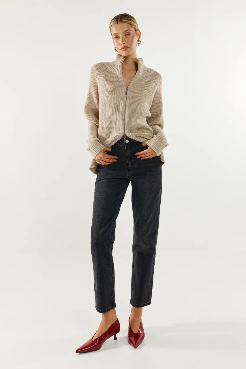 Madison the Label - Florie Zip Knit Cardigan