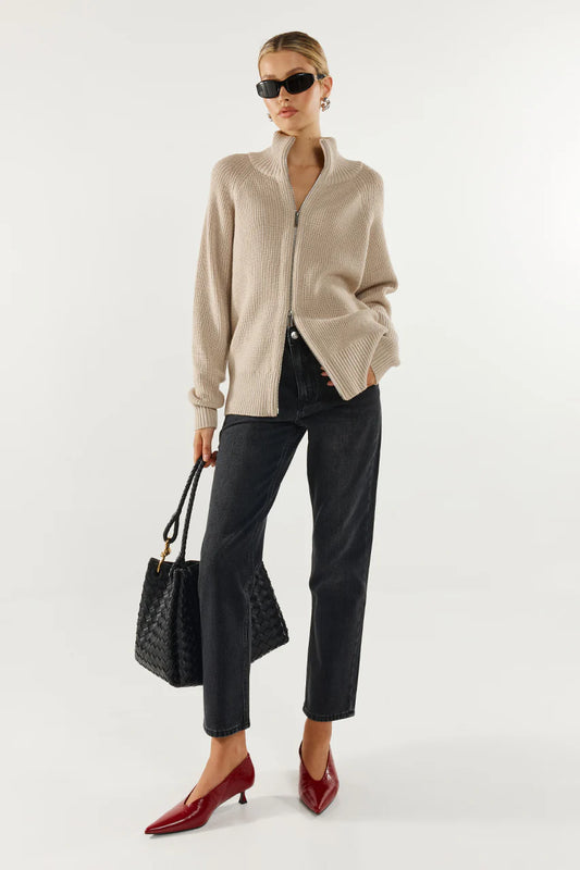 Madison the Label - Florie Zip Knit Cardigan