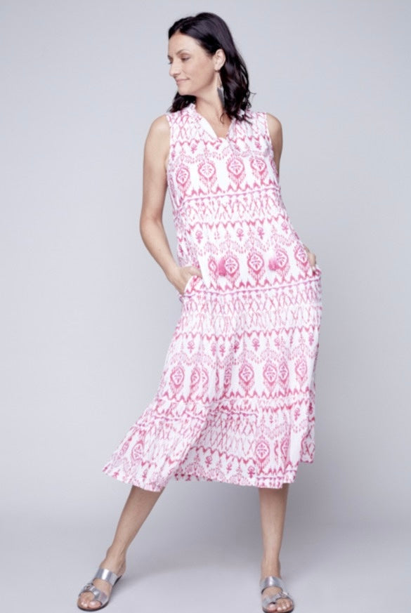 Carré Noir Pink Print Maxi Dress - Gayle's Fashions