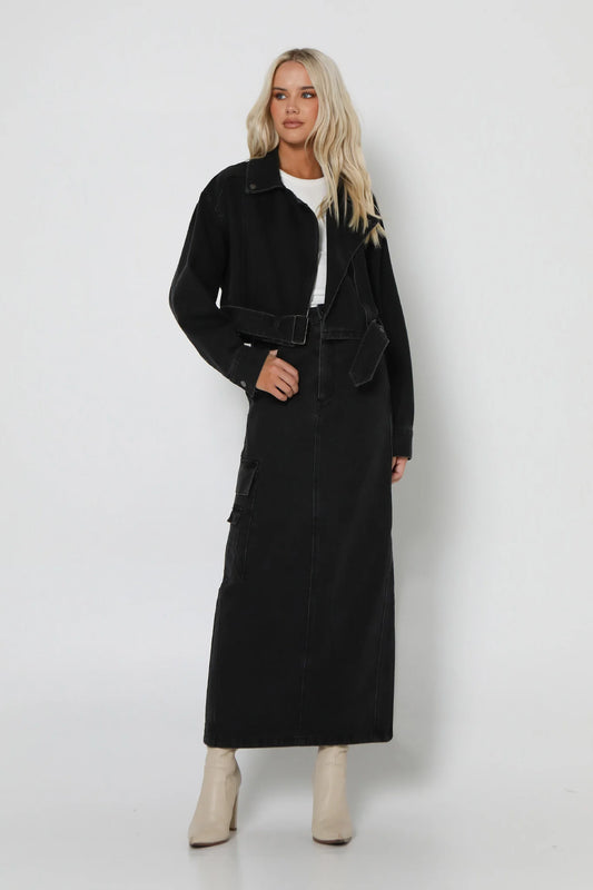 Lost in Lunar - Oslo Maxi Skirt in Black