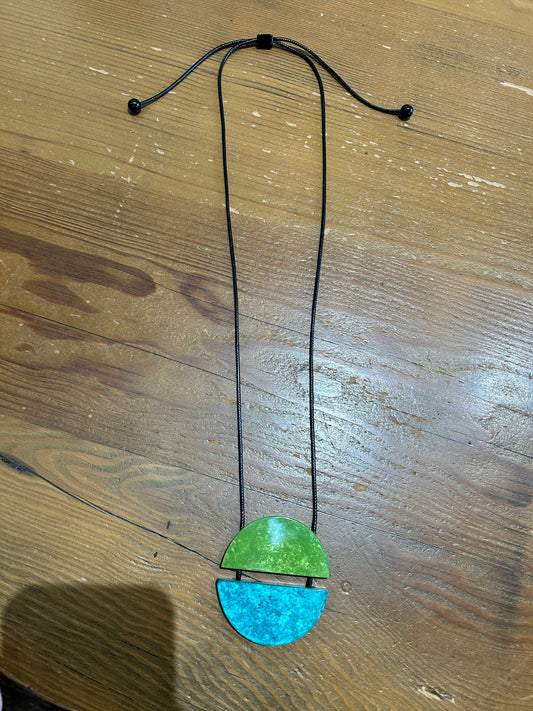 MERX - Blue and Green Resin Pendant Necklace