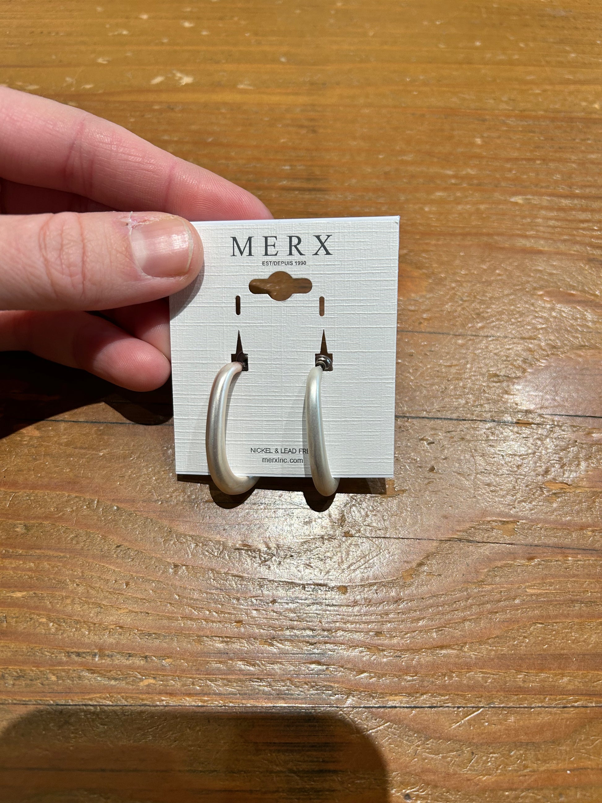 Merx Price. Connection MERX - Brushed Metal Effect Earrings – Gayle's Fashions
