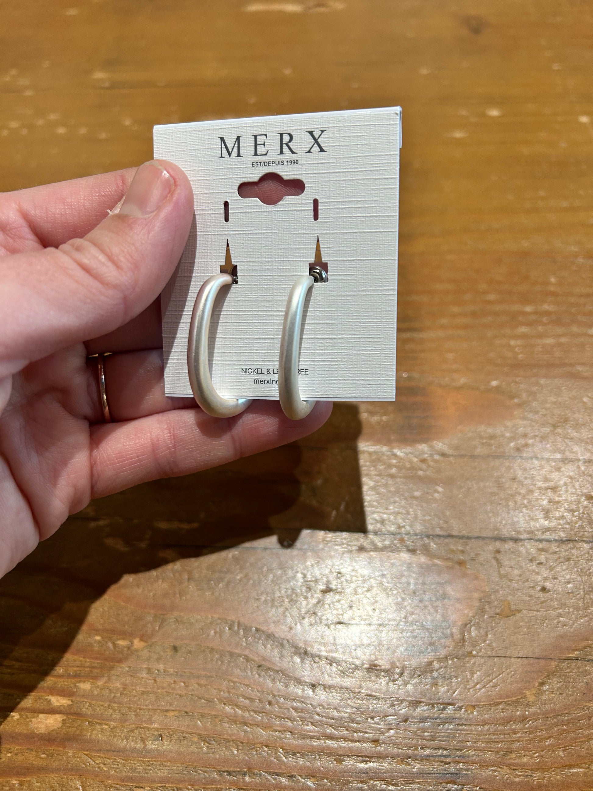 Merx Price. Connection MERX - Brushed Metal Effect Earrings – Gayle's Fashions