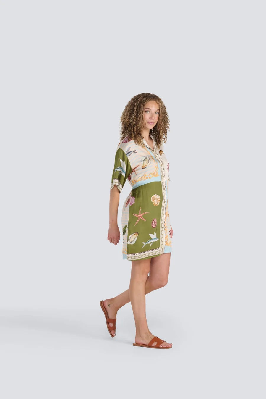 Jessica Laura – Button-Up Shirt Dress with Collar & Belt - Gayle's Fashions
