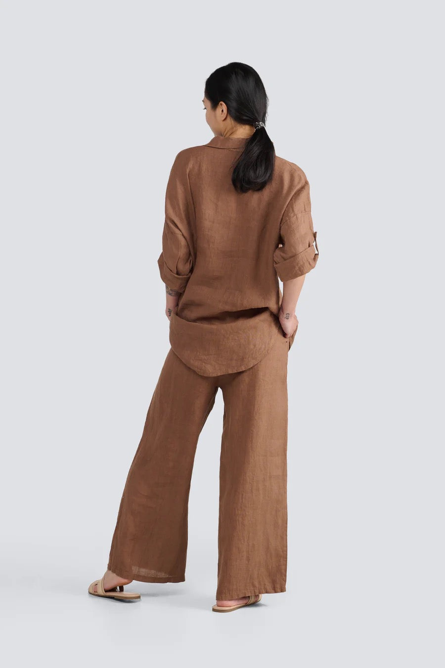 Jessica Laura – Linen Button-Up Oversized Shirt - Gayle's Fashions