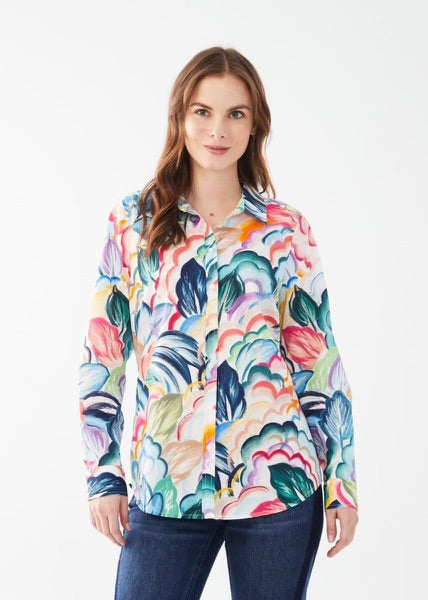 FDJ French Dressing - Tropical Floral Print Long Sleeve Shirt