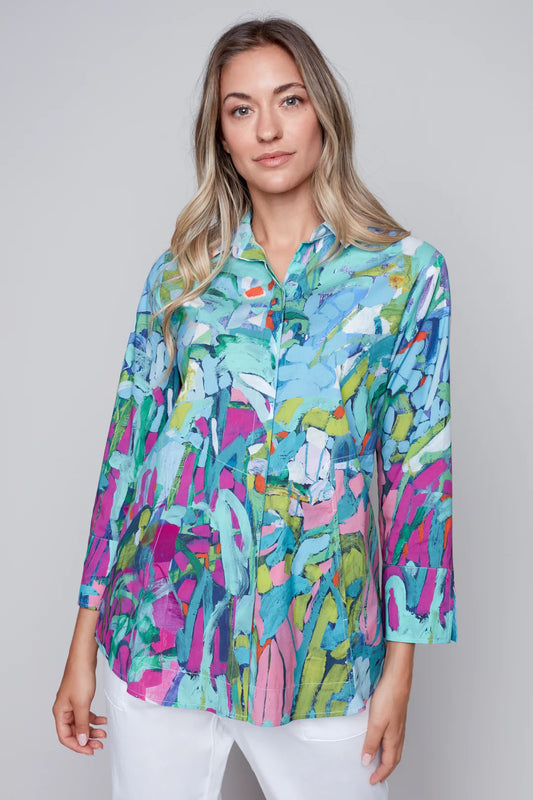 Claire Desjardins - Button Front Shirt with 3/4 Sleeve
