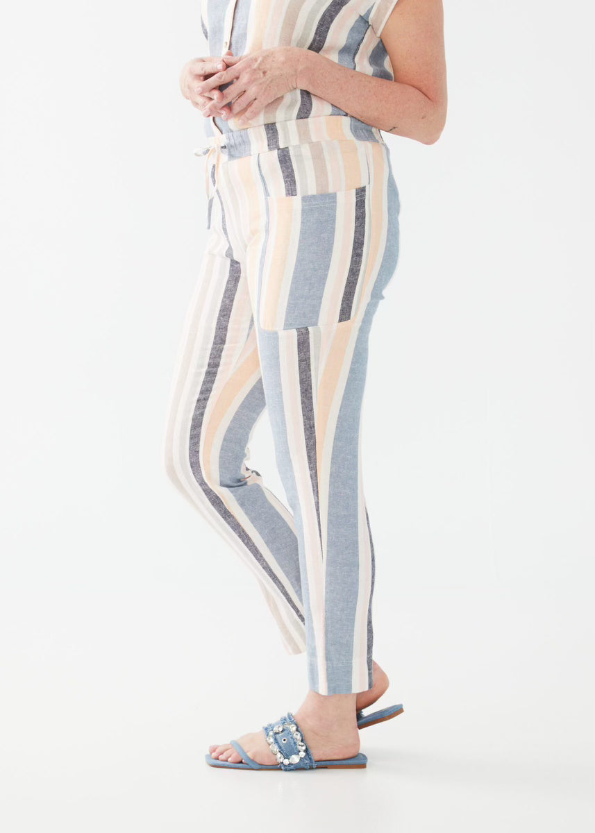 FDJ French Dressing - Pull on Pant in Baha Stripe
