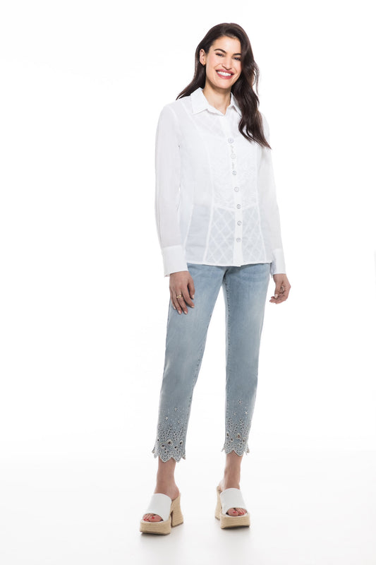 Orly - White Shirt with Embroidery