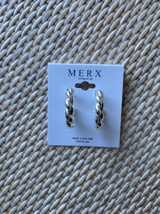 MERX - Silver Swirl Hoop Earrings