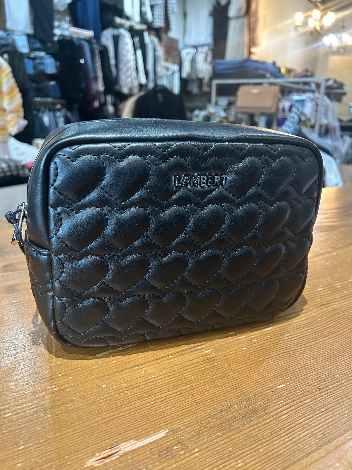 Lambert - The Rosie Black Quilted Vegan Leather Toiletry Bag