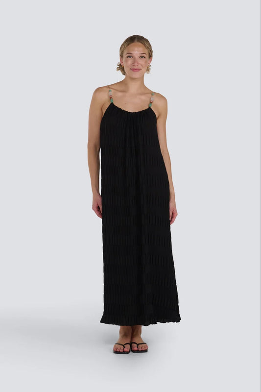 Jessica Laura – Textured Tank Dress with Beaded Strap Detail - Gayle's Fashions