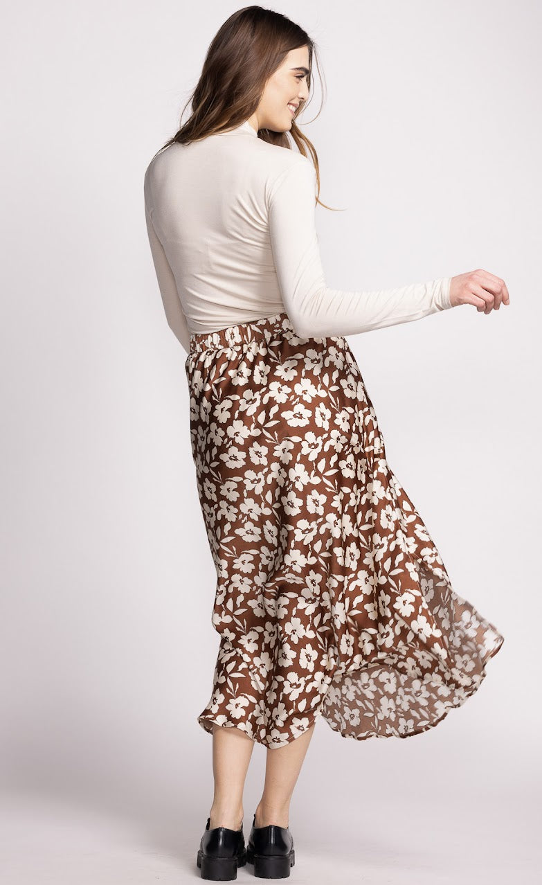 Pink Martini - The Kelly Skirt in Brown Floral