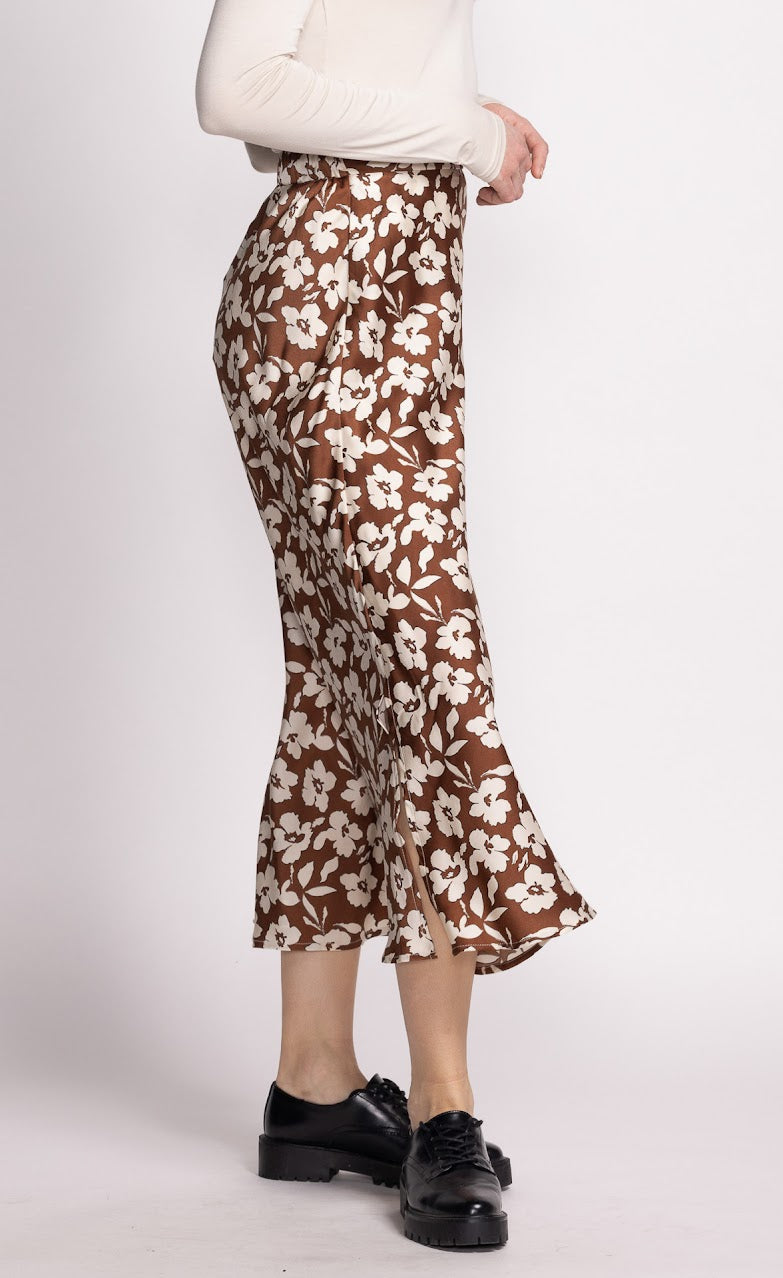 Pink Martini - The Kelly Skirt in Brown Floral