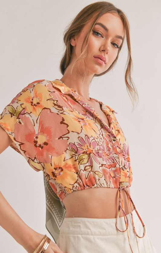 Sage the Label - Laying in Malta Cropped Blouse