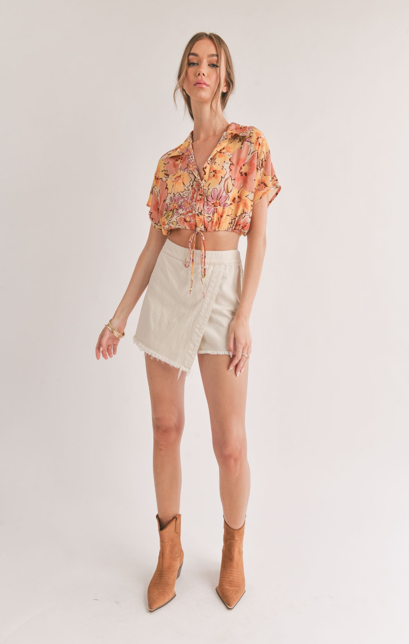 Sage the Label - Laying in Malta Cropped Blouse