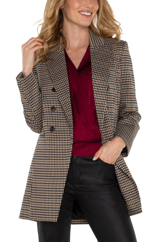 Liverpool's Longline Houndstooth Print Blazer