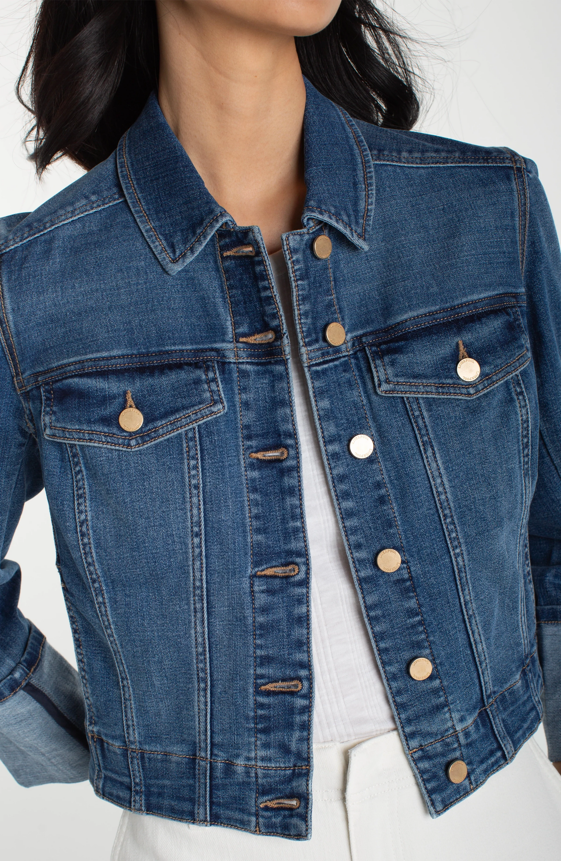 Liverpool - Bracelet Length High Cuff Trucker Jacket (West Ways) - Gayle's Fashions