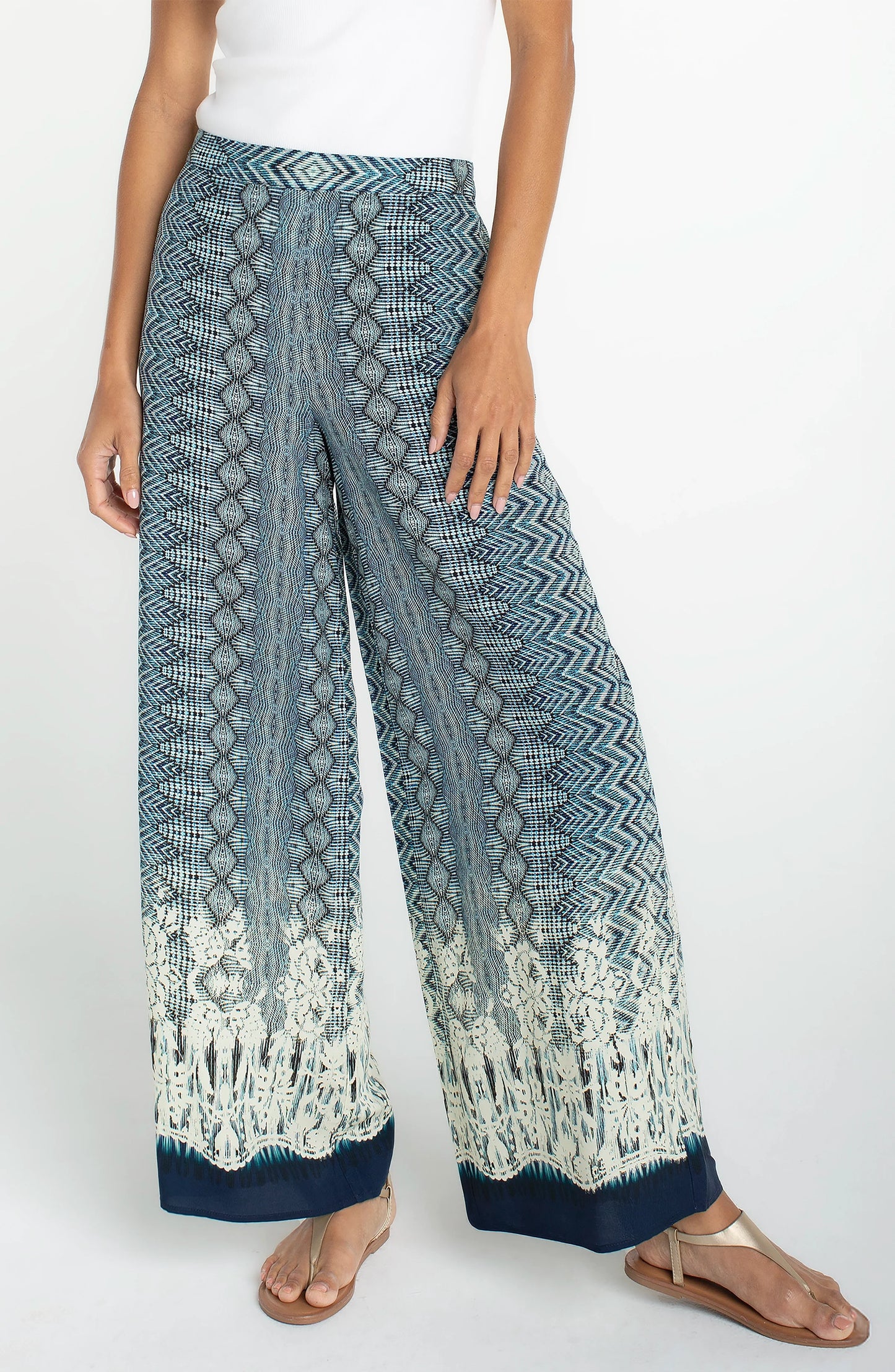 Liverpool - Pull-on Palazzo Pant (Nomad Ikat Print) - Gayle's Fashions