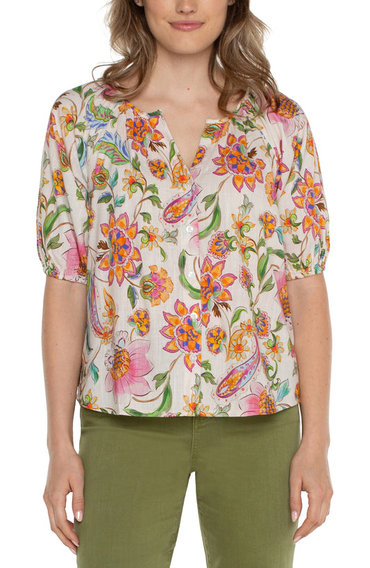 Liverpool - Floral Button Up Top