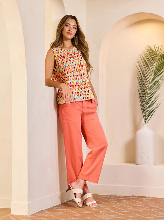 Liverpool - Cargo Wide Leg Crop (Papaya)
