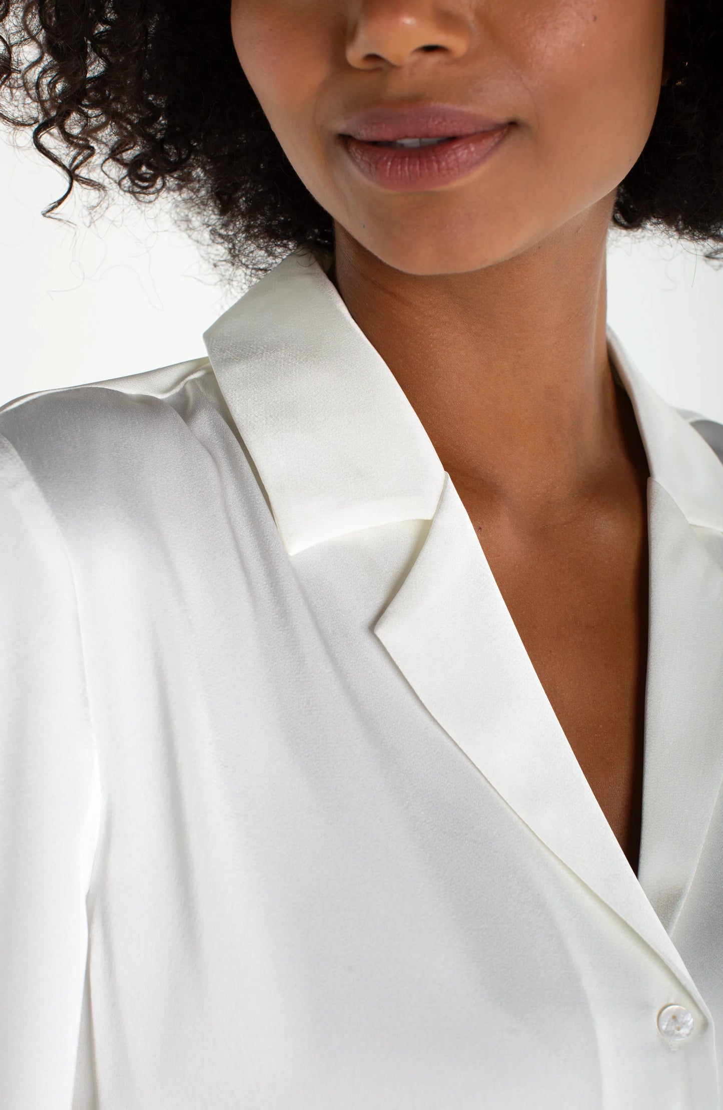 Liverpool - Short Sleeve Camp Collar Blouse (Whipped Cream)