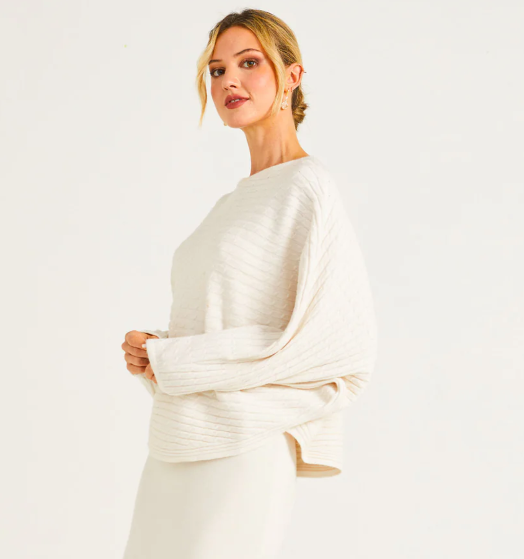 Angeleye - Batwing Boat Neck Sweater