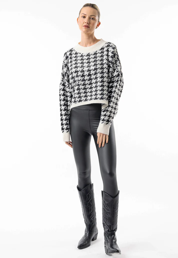 Angeleye - Oversized Sequin Houndstooth Sweater