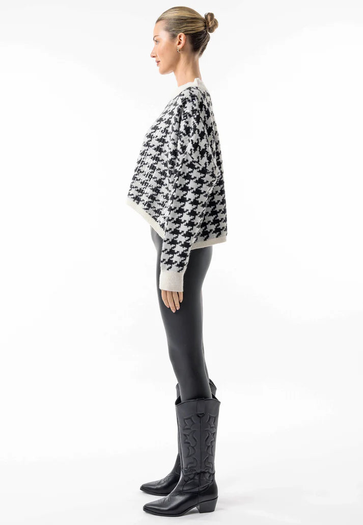 Angeleye - Oversized Sequin Houndstooth Sweater