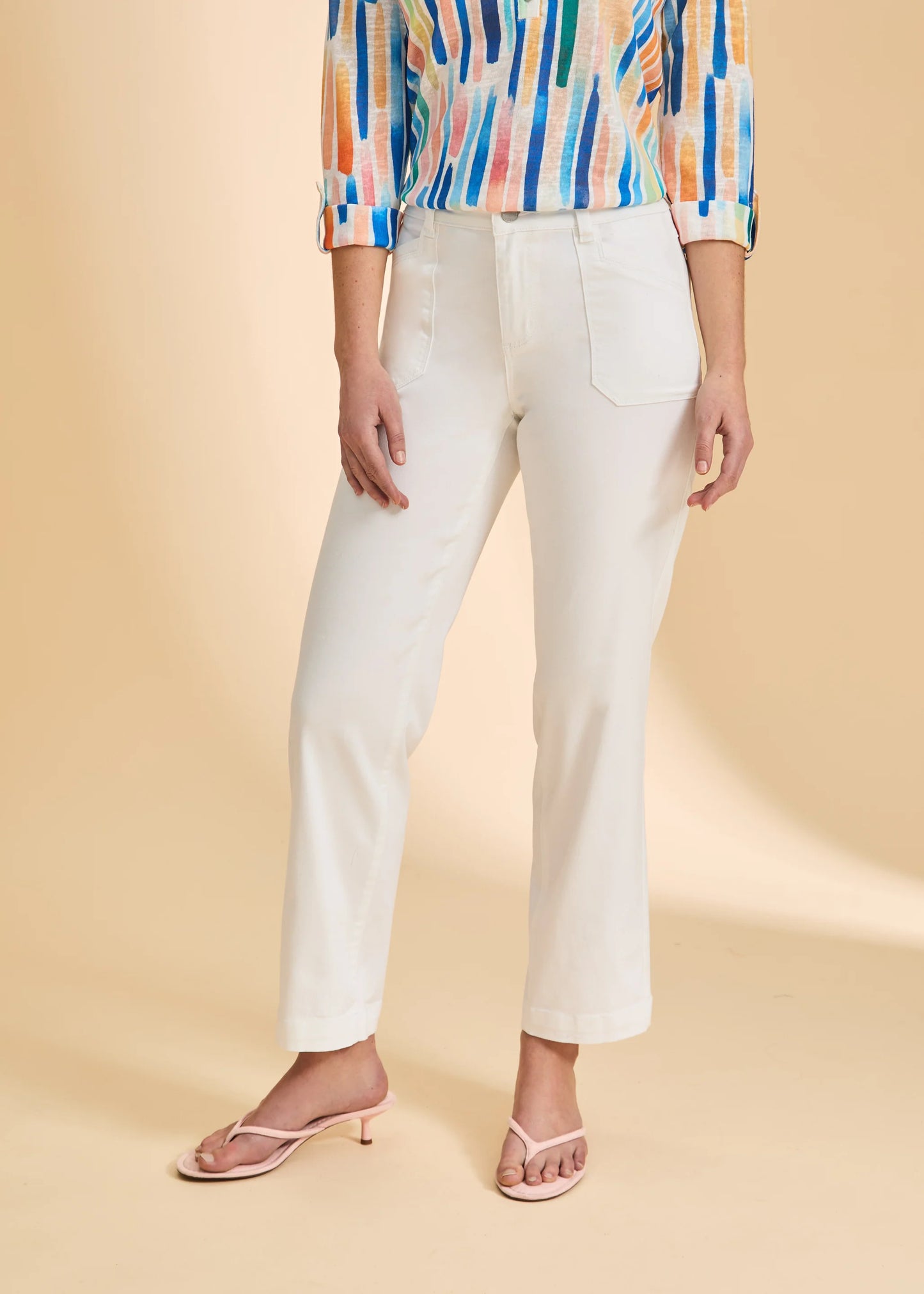 FDJ - Olivia Straight Ankle Jean (White) - Gayle's Fashions