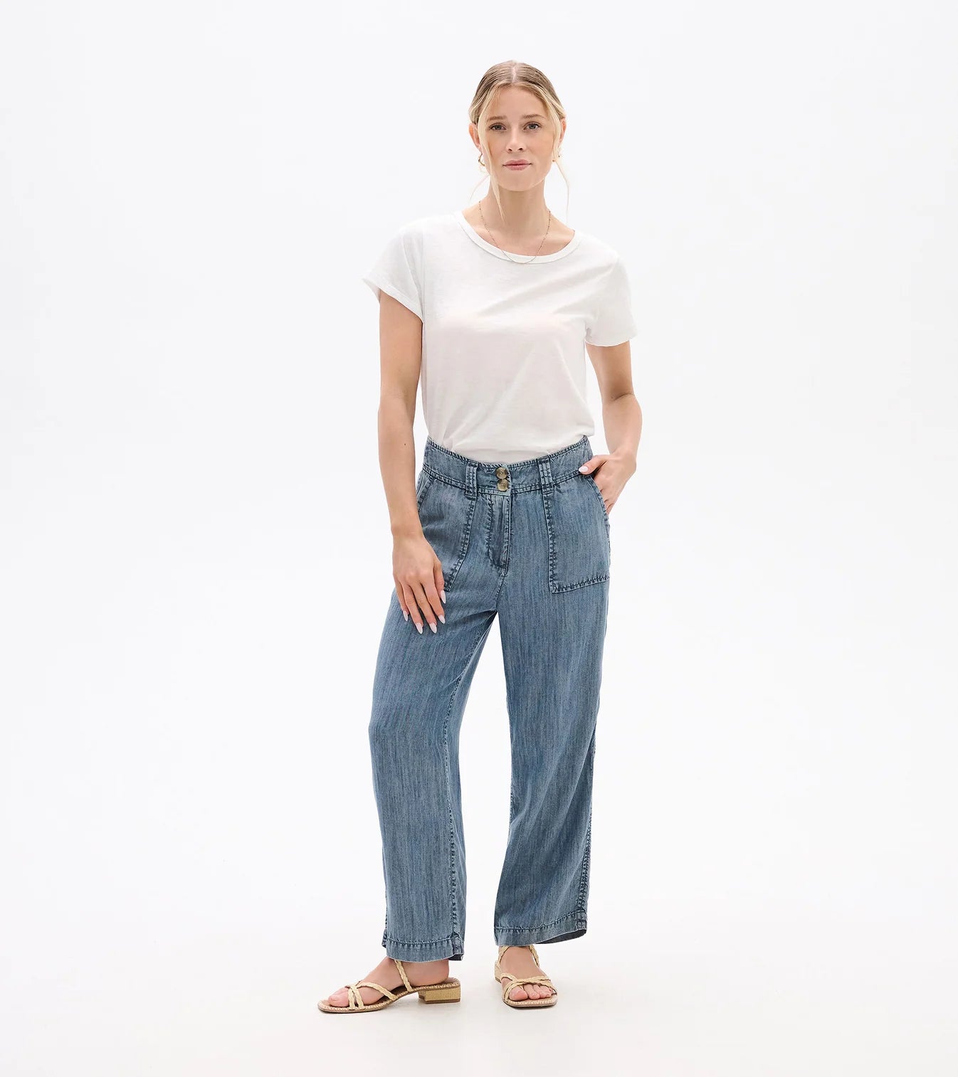 Hatley - Sophie Wide Leg Pants (Blue Acid Rinse)
