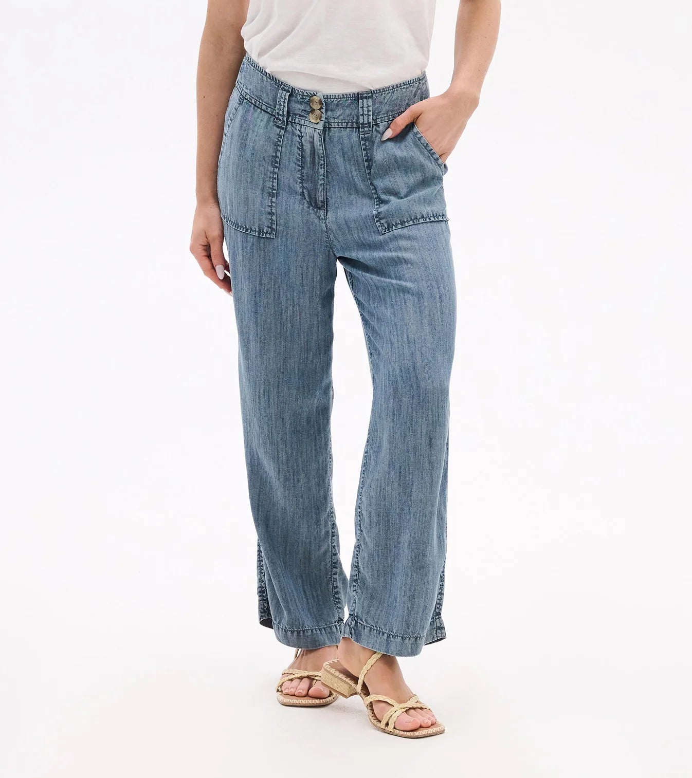 Hatley - Sophie Wide Leg Pants (Blue Acid Rinse)